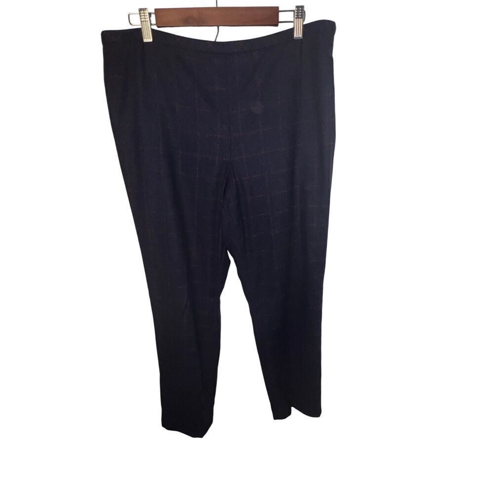 Talbots Size 14 Women’s Wool Blend Gray w Red Pinstriped Lined‎ Y2K Dress Pant